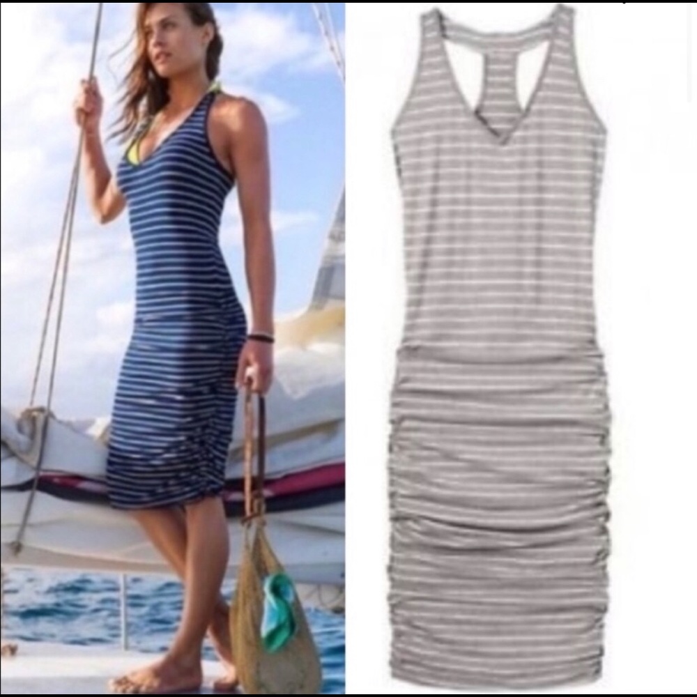 ATHLETA striped bodycon dress   grey/white Size XS